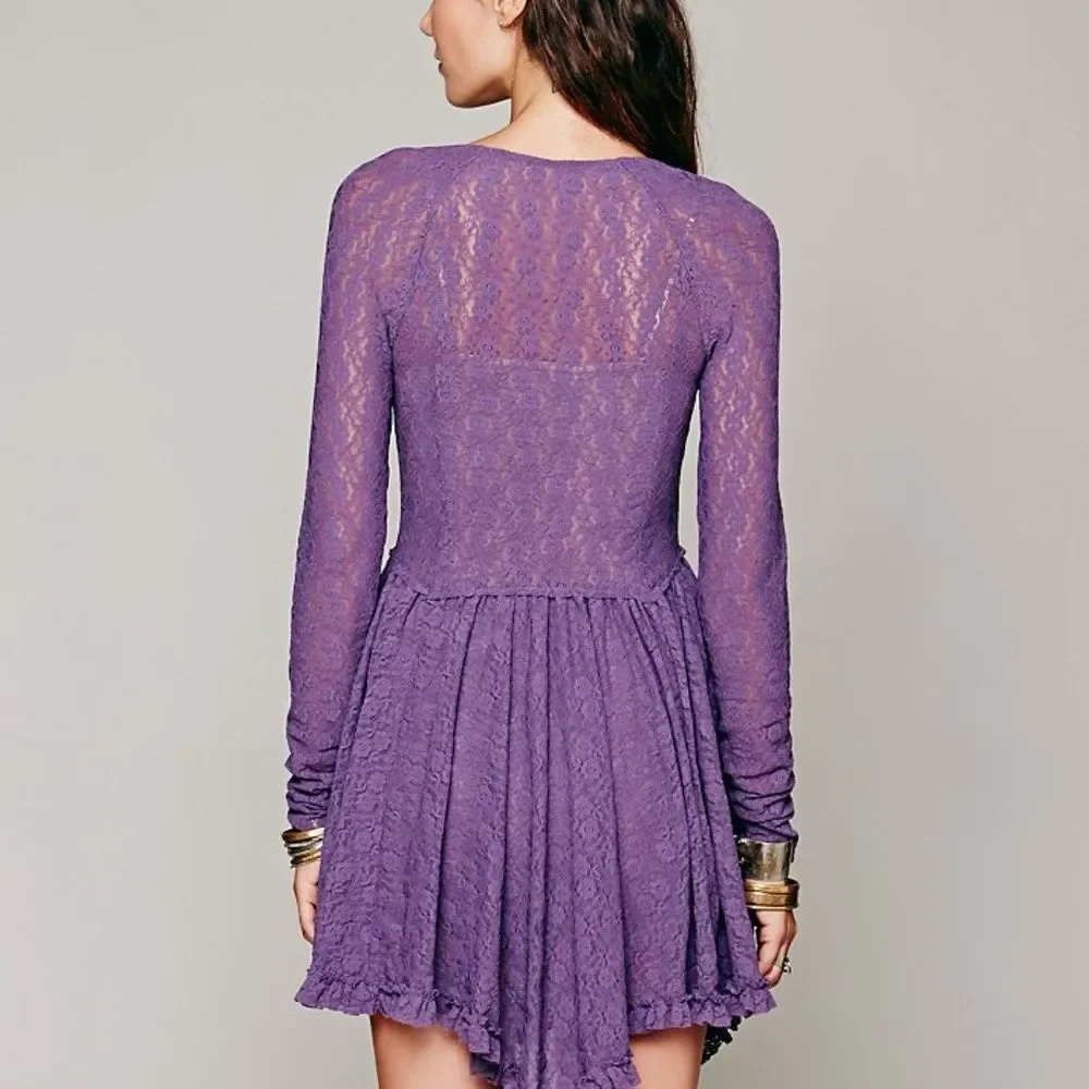 Free People Look Both Ways Sheer Lace Slip Dress - Picture 3 of 6
